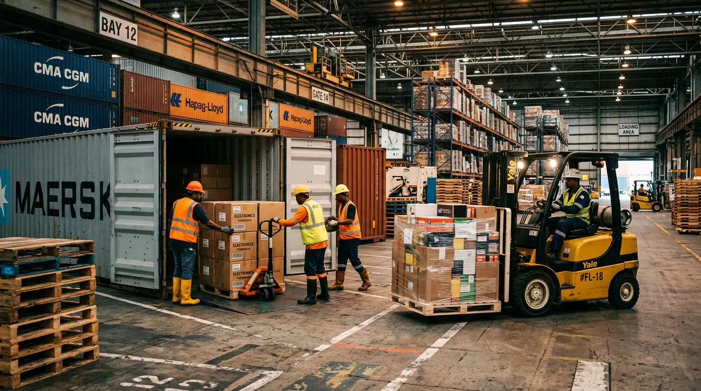 Cargo handling and cross stuffing at Pakistani port